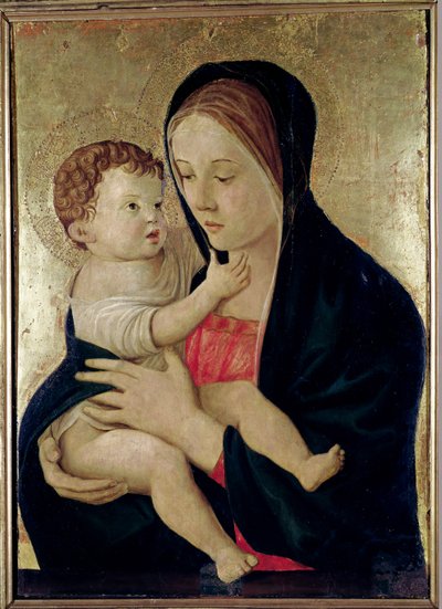 マドンナと子供、1475年頃（パネル上のテンペラ） 作： Giovanni Bellini